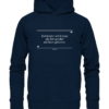 Entweder wird man als König, oder als Narr geboren. - Seneca - Hochwertiger Unisex BIO Hoodie 9 Spruchgewand - Mit Witz und Verstand - front organic hoodie 0e2035 1116x 19