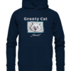 Grunty Cat - die grunzende Katze - Meoink - Hochwertiger Unisex BIO Hoodie 9 Spruchgewand - Mit Witz und Verstand - front organic hoodie 0e2035 1116x 81