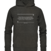 Eines Mannes schwache Seite erkennt man... - Beziehung - Hochwertiger Unisex BIO Hoodie 8 Spruchgewand - Mit Witz und Verstand - front organic hoodie 1b1c1a 1116x 39