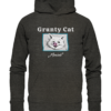 Grunty Cat - die grunzende Katze - Meoink - Hochwertiger Unisex BIO Hoodie 8 Spruchgewand - Mit Witz und Verstand - front organic hoodie 1b1c1a 1116x 81