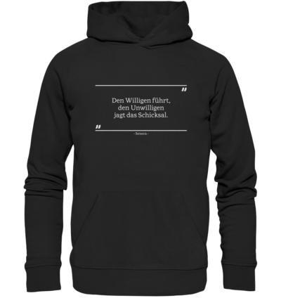 Spruchgewand - Mit Witz und Verstand - front organic hoodie 272727 1116x 13