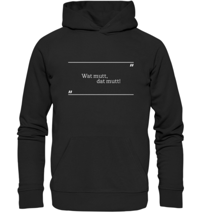 Spruchgewand - Mit Witz und Verstand - front organic hoodie 272727 1116x 32