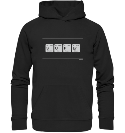 Spruchgewand - Mit Witz und Verstand - front organic hoodie 272727 1116x 86