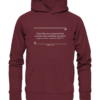 Eines Mannes schwache Seite erkennt man... - Beziehung - Hochwertiger Unisex BIO Hoodie 7 Spruchgewand - Mit Witz und Verstand - front organic hoodie 672b34 1116x 39