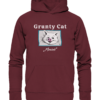 Grunty Cat - die grunzende Katze - Meoink - Hochwertiger Unisex BIO Hoodie 7 Spruchgewand - Mit Witz und Verstand - front organic hoodie 672b34 1116x 81