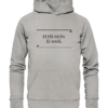 Ei rät nicht. Ei weiß. Eiweiß - Hochwertiger Unisex BIO Hoodie 10 Spruchgewand - Mit Witz und Verstand - front organic hoodie c2c1c0 1116x 66