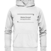 Spruchgewand - Mit Witz und Verstand - front organic hoodie f8f8f8 1116x 96