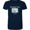 Grunty Cat - die grunzende Katze - Meoink - Unisex BIO T-Shirt 12 Spruchgewand - Mit Witz und Verstand - front organic shirt 0e2035 1116x 81