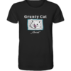 Grunty Cat - die grunzende Katze - Meoink - Unisex BIO T-Shirt 10 Spruchgewand - Mit Witz und Verstand - front organic shirt 272727 1116x 81