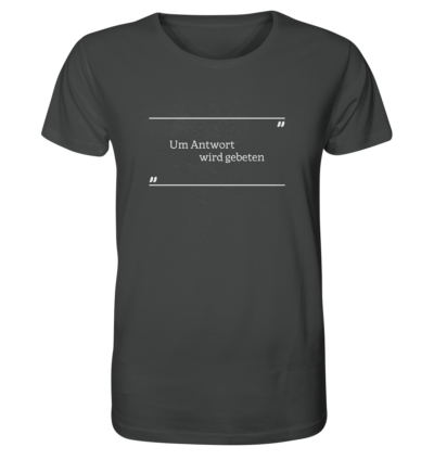 Spruchgewand - Mit Witz und Verstand - front organic shirt 444545 1116x 31