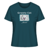 Grunty Cat - die grunzende Katze - Meoink - Damen Bio T-Shirt 14 Spruchgewand - Mit Witz und Verstand - front ladies organic shirt 204d59 1116x 36