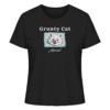 Grunty Cat - die grunzende Katze - Meoink - Damen Bio T-Shirt 9 Spruchgewand - Mit Witz und Verstand - front ladies organic shirt 272727 1116x 36
